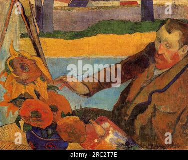 Van Gogh Painting Sunflowers 1888 by Paul Gauguin Stock Photo