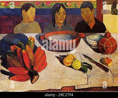 The Meal (The Bananas) 1891; French Polynesia by Paul Gauguin Stock Photo