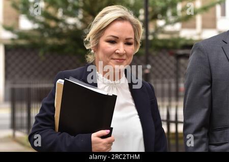 London, England, UK. 12th July, 2023. Michelle O'Neill, Former Deputy First Minister of Northern Ireland between 2020-2022 and Former Minister of Health 2016-2017, is due to give evidence to the official Covid-19 Inquiry in London. (Credit Image: © Thomas Krych/ZUMA Press Wire) EDITORIAL USAGE ONLY! Not for Commercial USAGE! Stock Photo