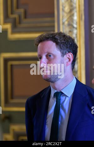 Marseille, France. 12th July, 2023. Clement Beaune is seen in the prefecture in Marseille, France on july 12, 2023. Photo by Laurent Coust/ABACAPRESS.COM Credit: Abaca Press/Alamy Live News Stock Photo