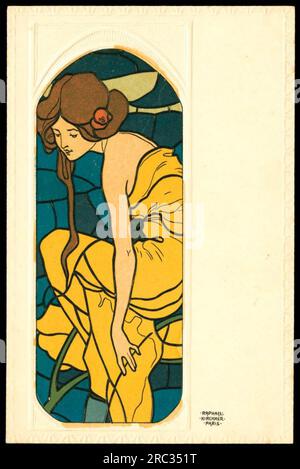 Stained Glass Art by Raphael Kirchner Stock Photo - Alamy