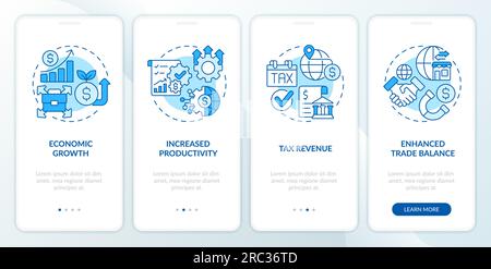 Foreign direct investment concept with blue line icons Stock Vector