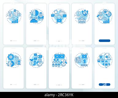 Walkthrough foreign direct investment with linear icons Stock Vector