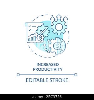 Customizable increased productivity linear icon FDI concept Stock Vector