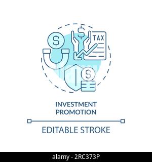 Customizable investment promotion linear icon FDI concept Stock Vector