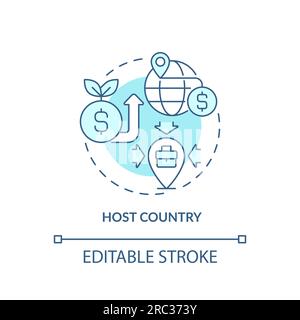 Customizable host country linear icon FDI concept Stock Vector