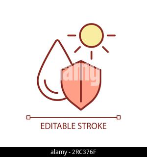 Water management linear icon heatflation concept Stock Vector