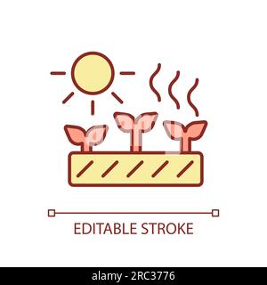 Growing resistant crops line icon heatflation concept Stock Vector