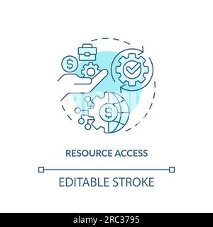 Customizable resource access linear icon FDI concept Stock Vector
