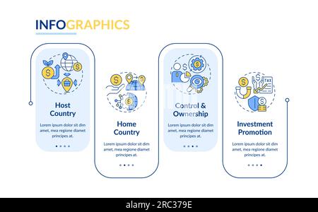 Foreign direct investment template with thin line icons Stock Vector