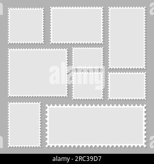 White vintage post stamps collection on blackboard. Vector illustration  flat Stock Vector Image & Art - Alamy