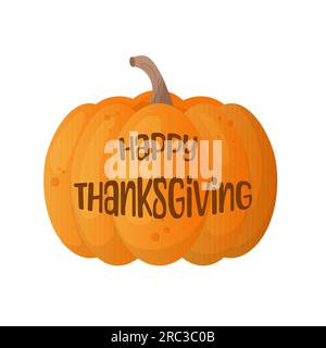 Pumpkin carving thanksgiving day greeting inscription, caligraphy. Vector illustration Stock Vector