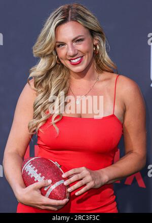 HOLLYWOOD, LOS ANGELES, CALIFORNIA, USA - JULY 11: Annie Agar arrives at the Los Angeles Premiere Of Netflix's 'Quarterback' Season 1 held at the Netflix Tudum Theater on July 11, 2023 in Hollywood, Los Angeles, California, United States. (Photo by Xavier Collin/Image Press Agency) Stock Photo