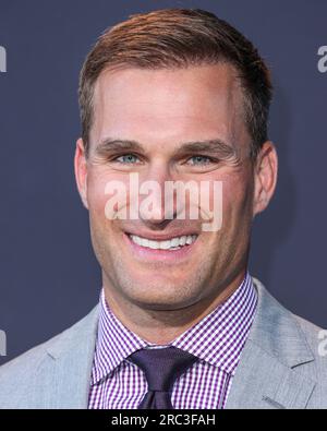 HOLLYWOOD, LOS ANGELES, CALIFORNIA, USA - JULY 11: American football quarterback for the Minnesota Vikings of the National Football League Kirk Cousins arrives at the Los Angeles Premiere Of Netflix's 'Quarterback' Season 1 held at the Netflix Tudum Theater on July 11, 2023 in Hollywood, Los Angeles, California, United States. (Photo by Xavier Collin/Image Press Agency) Stock Photo