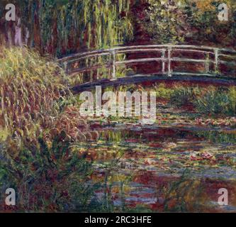 The Japanese Bridge (The Water-Lily Pond, Symphony in Rose) 1900 by Claude Monet Stock Photo