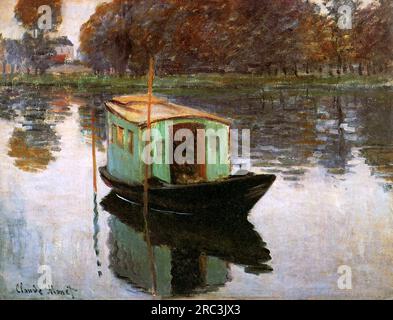 The Studio-Boat 1874 by Claude Monet Stock Photo