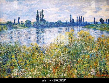 Flowers on the Banks of Seine near Vetheuil 1880 by Claude Monet Stock Photo