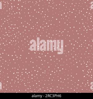 Seamless abstract polka dot pattern. Dusty hand drawn drip points on rose background. Stone terrazzo texture, ink blots stain, grain, paint splash, sp Stock Vector