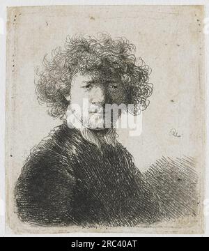 Bust of an old man with a flowing beard, the head bowed forward, the left shoulder unshaded 1630 by Rembrandt Stock Photo