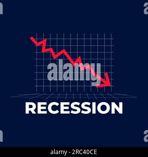 Recession economy crisis bad debt business illustration banner template design vector Stock Vector