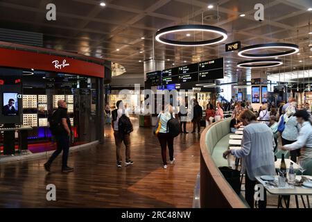 VENICE, ITALY - MAY 22, 2023: Passengers visit Venice Marco Polo Airport in Italy. It is a major international airport serving Venice. Stock Photo
