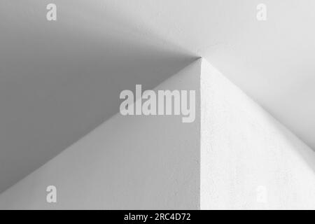 White corner and ceiling. Abstract architecture background, black and white photo Stock Photo