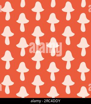Vector seamless pattern of groovy mushroom Stock Vector