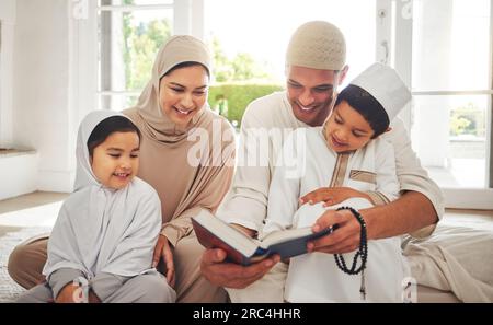 Happy Arab Mom And Dad Teaching Their Little Daughter How To Cook ...