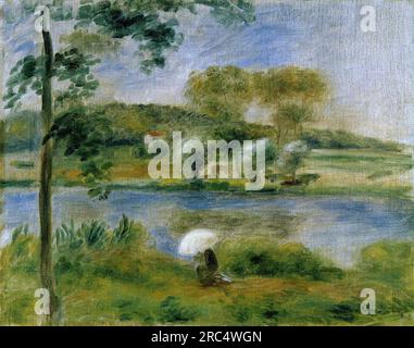 Landscape Banks of the River by Pierre-Auguste Renoir Stock Photo