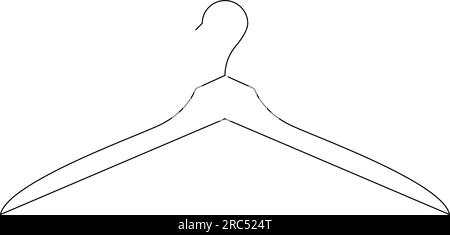 Clothes hanger continuous line illustration. One line minimal drawing design. Vector EPS10 Stock Vector