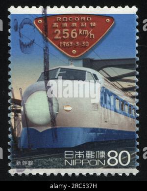 RUSSIA KALININGRAD, 22 APRIL 2016: stamp printed by Japan shows locomotive, circa 2012 Stock Photo