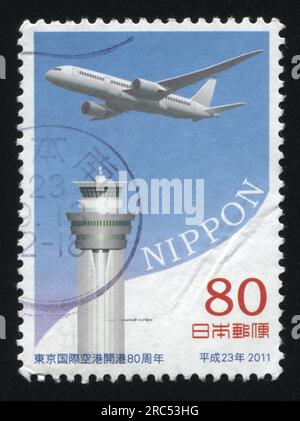 RUSSIA KALININGRAD, 22 APRIL 2016: stamp printed by Japan shows aviation, circa 2012 Stock Photo