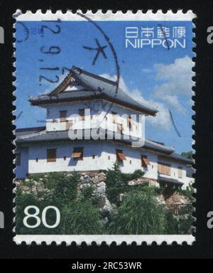 RUSSIA KALININGRAD, 22 APRIL 2016: stamp printed by Japan shows architecture, circa 2012 Stock Photo