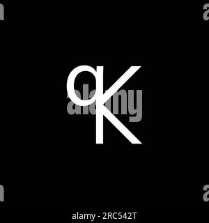 eps10 vector initial letters qk or kq logo design template isolated on white background Stock Vector