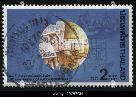 RUSSIA KALININGRAD, 31 MAY 2016: stamp printed by Thailand, shows Money, circa 1995 Stock Photo