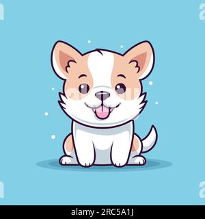 cute dog vector illustration on white Stock Vector