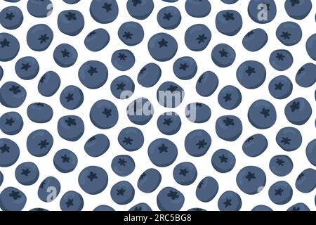 summer seamless fruits pattern with blueberries- vector illustration Stock Vector