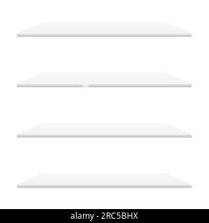 Four White Empty Book Shelves On The Wall Bookshelves On Light four-white-empty-book-shelves-on-the-wall-bookshelves-on-light