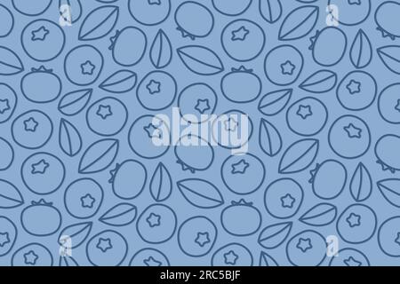 summer seamless fruits pattern with blueberries- vector illustration Stock Vector