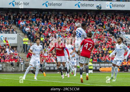 Oslo, Norway 12 July 2023 Luis Sinisterra of Leeds United in action during the pre season football friendly match between Manchester United and Leeds United held at the Ullevaal Stadium in Oslo, Norway credit: Nigel Waldron/Alamy Live News Stock Photo