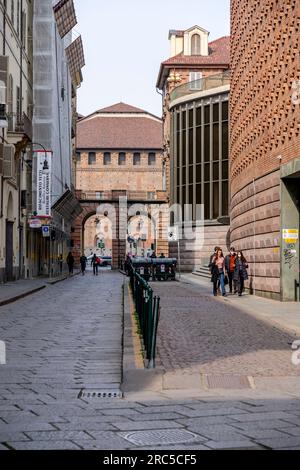Turin, Italy - March 27, 2022: The Teatro Regio, Royal Theatre is a prominent opera house and opera company in Turin, Piedmont, Italy. Stock Photo
