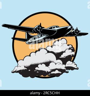 Taking off plane logo. Stock Vector