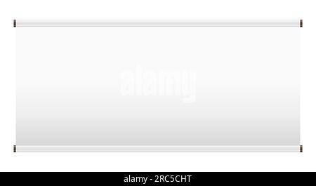 Empty banner template. White mock up textile banner. 3D realistic vector illustration isolated on white. Stock Vector