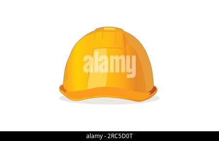 yellow hard labor helmet isolated on white Stock Vector