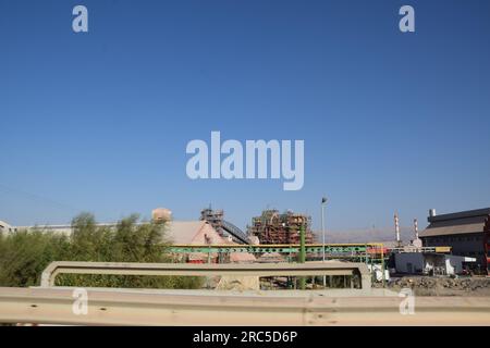 Salt Mining, Salt Farming along the Lower Basin of the Dead Sea in Israel Stock Photo