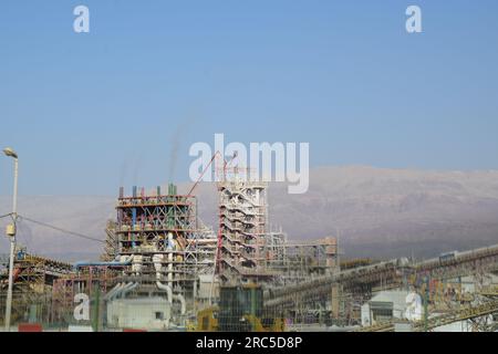 Salt Mining, Salt Farming along the Lower Basin of the Dead Sea in Israel Stock Photo