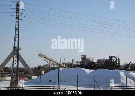 Salt Mining, Salt Farming along the Lower Basin of the Dead Sea in Israel Stock Photo