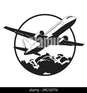 Taking off plane logo. Stock Vector
