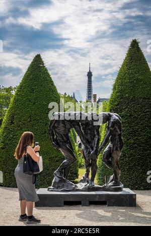 The Three Shades bronze sculpture in the garden of the Rodin Museum, Paris, France Stock Photo