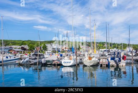 Apostle Islands Marina on Lake Superior in Bayfield Wisconsin USA Stock Photo